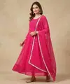 Bs 147 Georgette Printed Anarkali Kurti With Dupatta